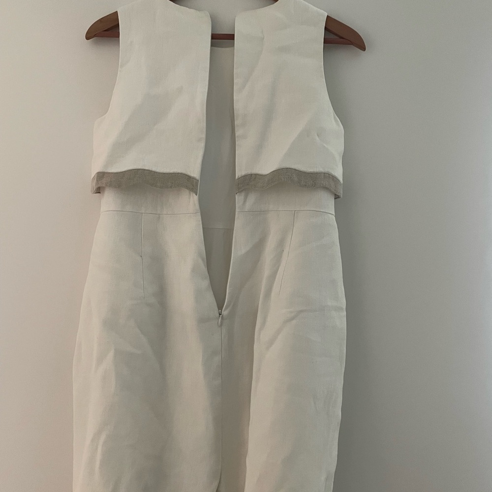 J. Crew - Linen Work Dress - Scallop Detail - Picture 2 of 5
